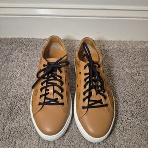MCM Brown Leather Sneakers with Black Accents